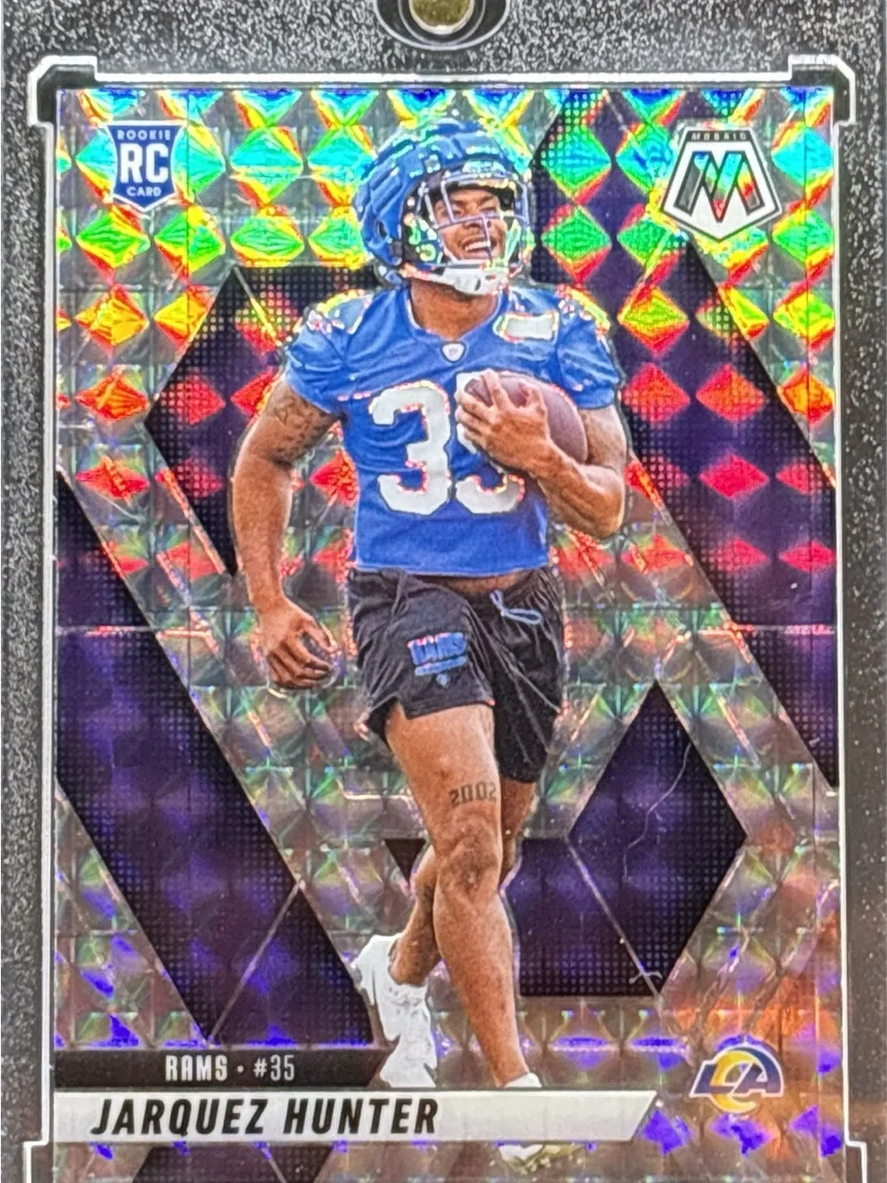 Panini Mosaic Jarquez Hunter Football Rookie Card - Honeycomb Prizm